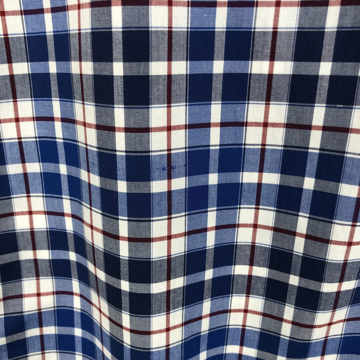 90s-00'S L.L.Bean WRINKLE RESISTANT TRADITIONAL FIT Long-Sleeve Button-Down Check Shirt, Men's Size M (approx.) cotton blue type Vintage Second Hand
