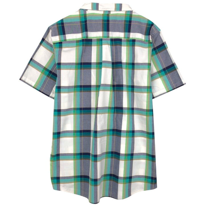 Patagonia ORGANIC COTTON Men's Go-To Shirt 52690SP13 Check Pattern Short-Sleeve Poly-Cotton Shirt (Men's Size L) Organic cotton turquoise blue Vintage Second Hand