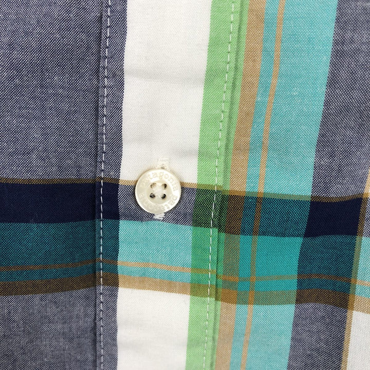 Patagonia ORGANIC COTTON Men's Go-To Shirt 52690SP13 Check Pattern Short-Sleeve Poly-Cotton Shirt (Men's Size L) Organic cotton turquoise blue Vintage Second Hand