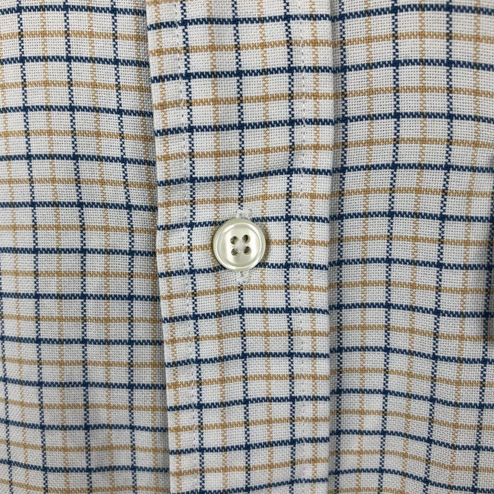~90'S LLBean short sleeve button down check shirt, men's size L, vintage cotton white type Vintage Second Hand