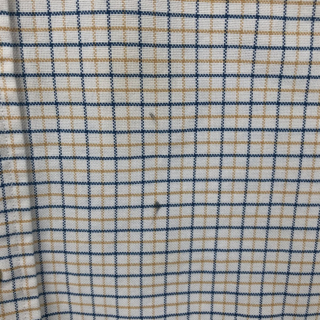~90'S LLBean short sleeve button down check shirt, men's size L, vintage cotton white type Vintage Second Hand