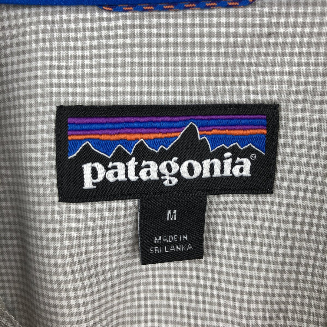 Patagonia 52136SP16 Check Pattern Short-Sleeve Cotton Check Shirt, Boxy Shirt, Men's Size M (approx.) cotton Beige type Vintage Second Hand
