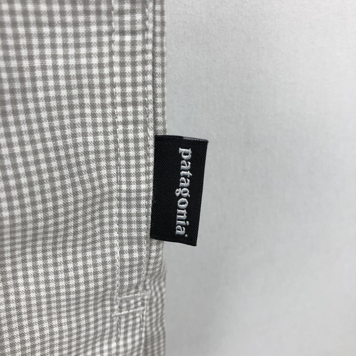 Patagonia 52136SP16 Check Pattern Short-Sleeve Cotton Check Shirt, Boxy Shirt, Men's Size M (approx.) cotton Beige type Vintage Second Hand