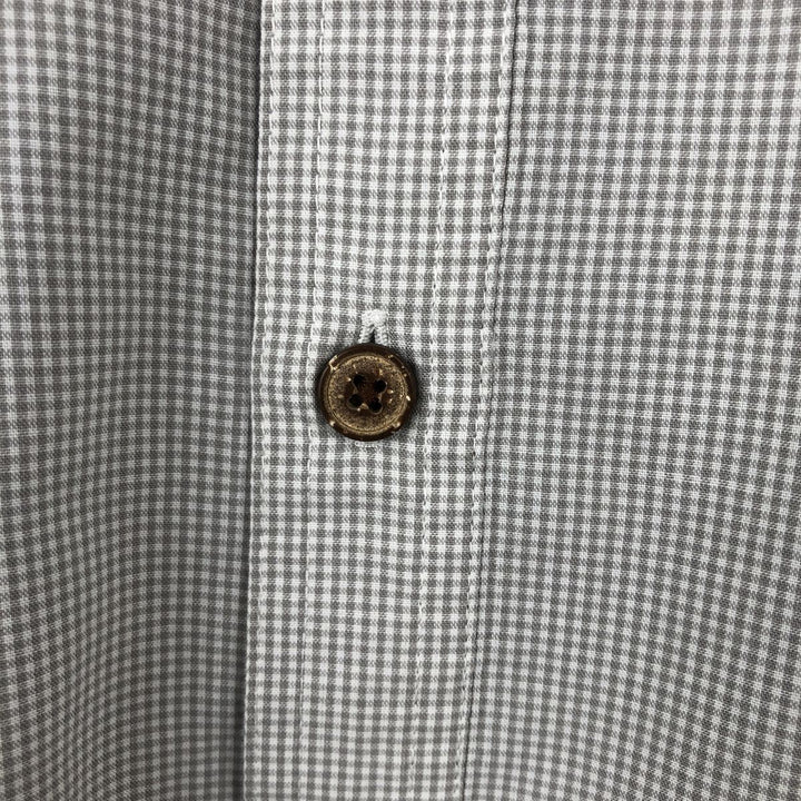 Patagonia 52136SP16 Check Pattern Short-Sleeve Cotton Check Shirt, Boxy Shirt, Men's Size M (approx.) cotton Beige type Vintage Second Hand