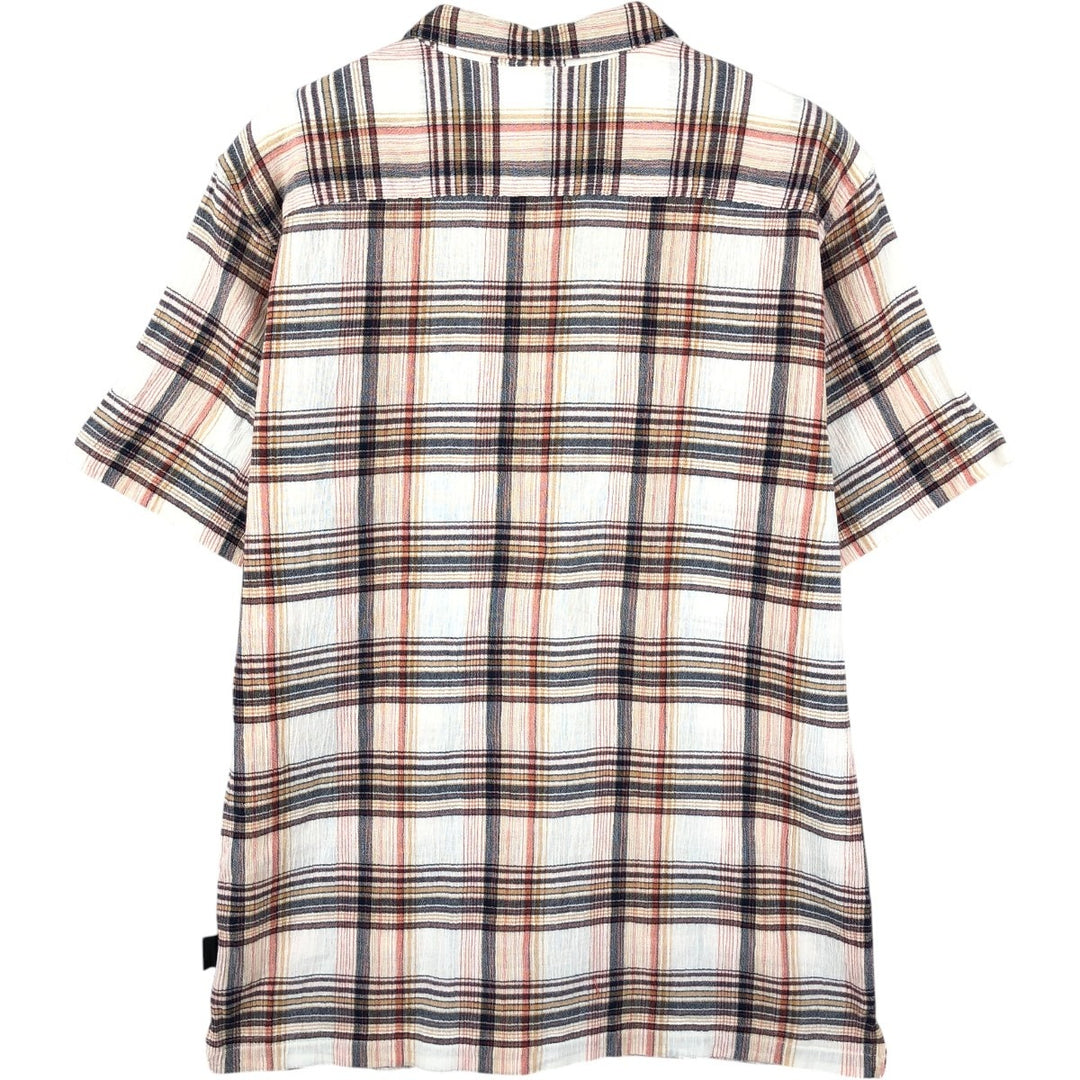 Patagonia 52921SP15 Crepe Cotton Short-Sleeve Check Shirt, Boxy Shirt, Men's Size M (approx.) cotton coral Vintage Second Hand
