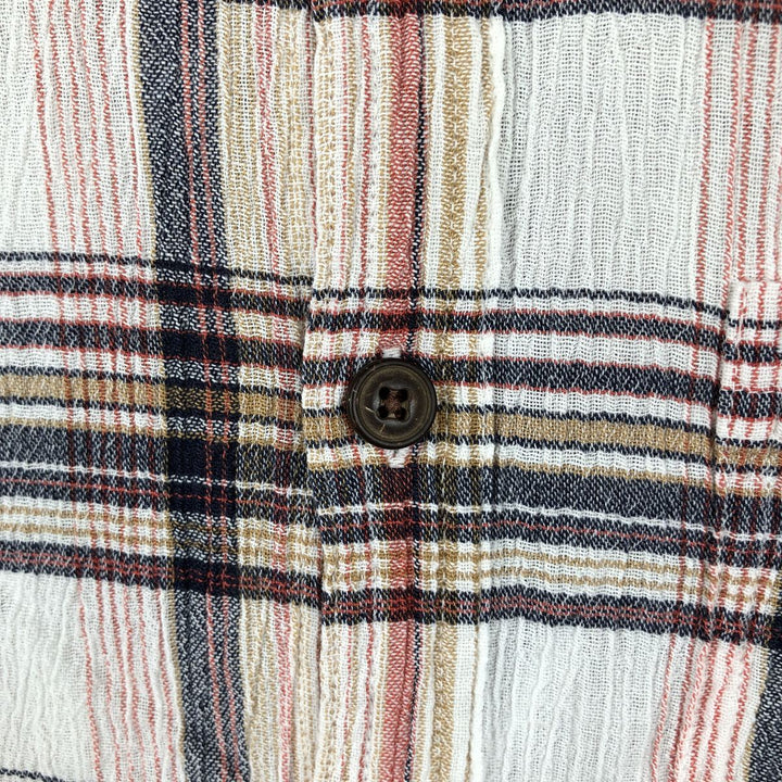 Patagonia 52921SP15 Crepe Cotton Short-Sleeve Check Shirt, Boxy Shirt, Men's Size M (approx.) cotton coral Vintage Second Hand