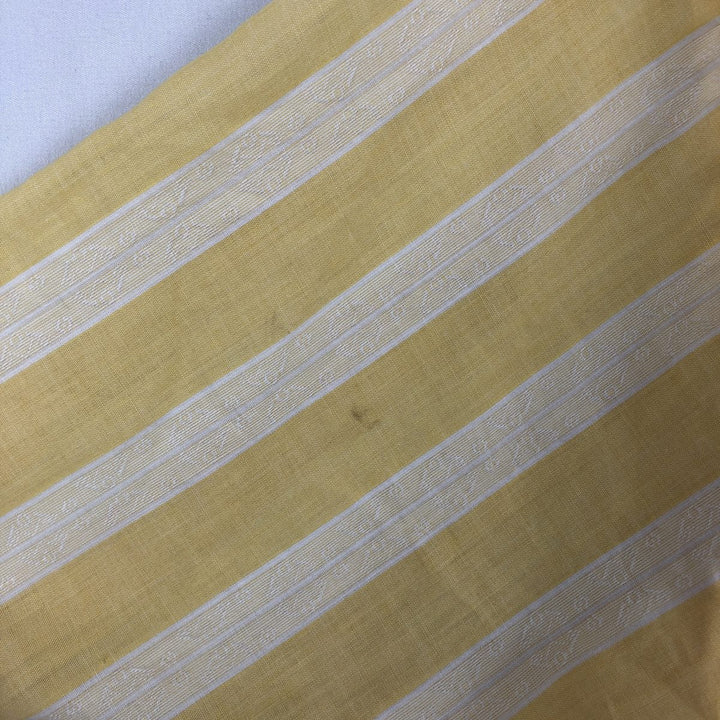 70'S Arrow Stripe Pattern Short-Sleeve Poly-Cotton Shirt, Made in USA, Men's XL Equivalent, Vintage polyester yellow type Vintage Second Hand