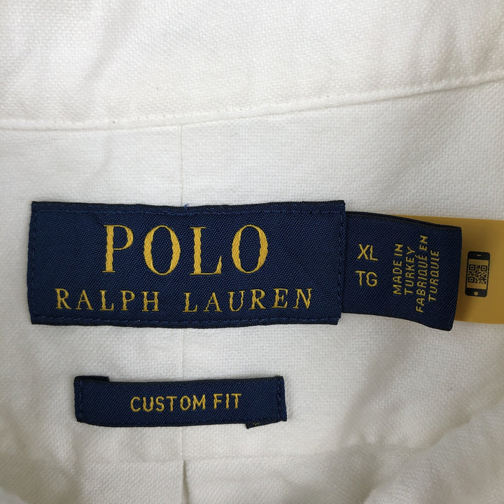 Ralph Lauren POLO RALPH LAUREN CUSTOM FIT long sleeve button down shirt men's XL equivalent cotton white type Vintage Second Hand