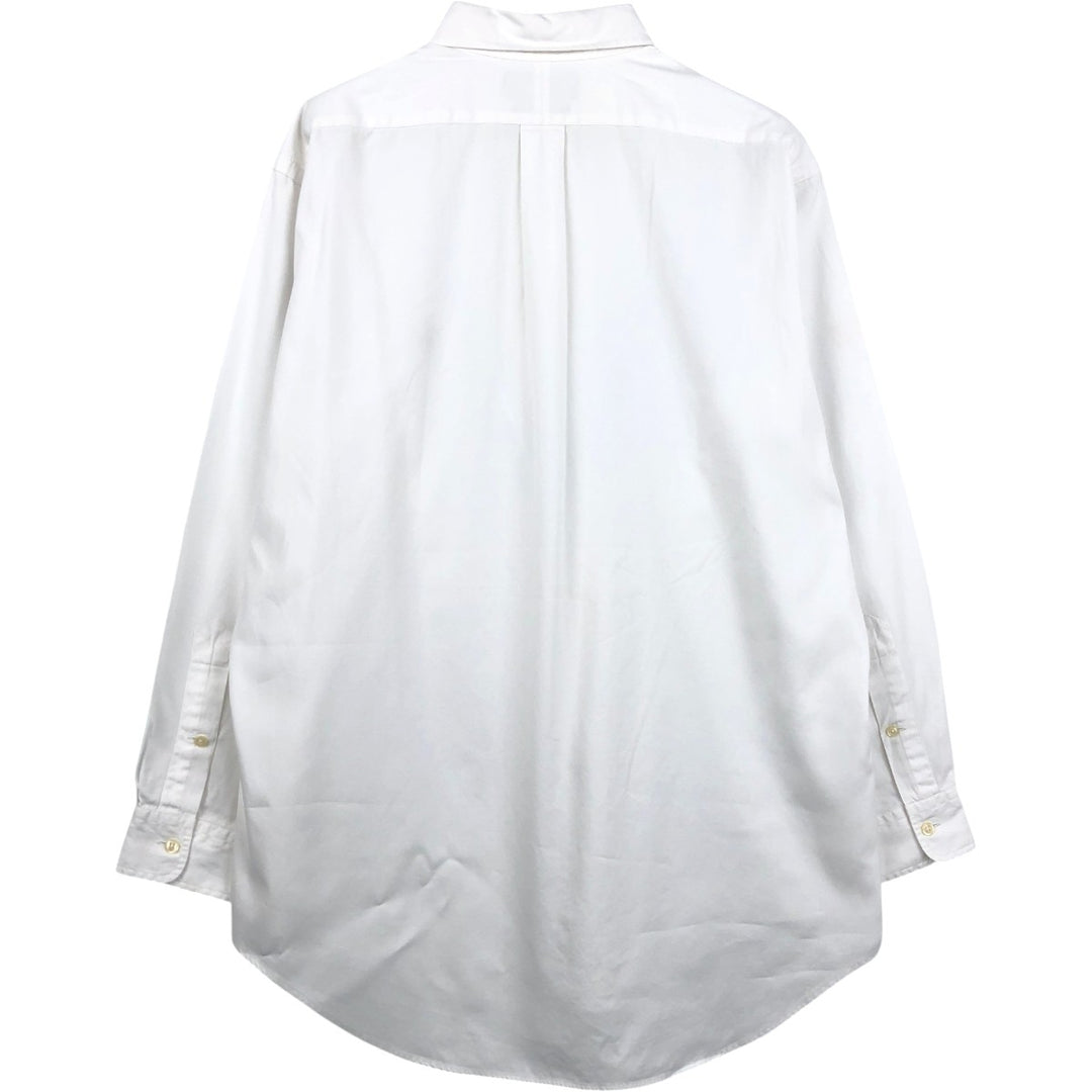 Ralph Lauren YARMOUTH long sleeve button down shirt, men's size L cotton white type Vintage Second Hand