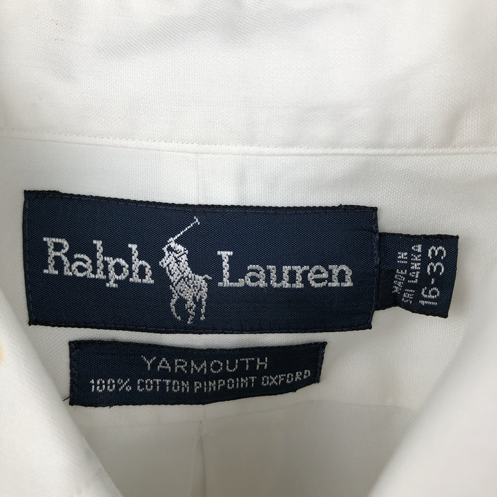 Ralph Lauren YARMOUTH long sleeve button down shirt, men's size L cotton white type Vintage Second Hand