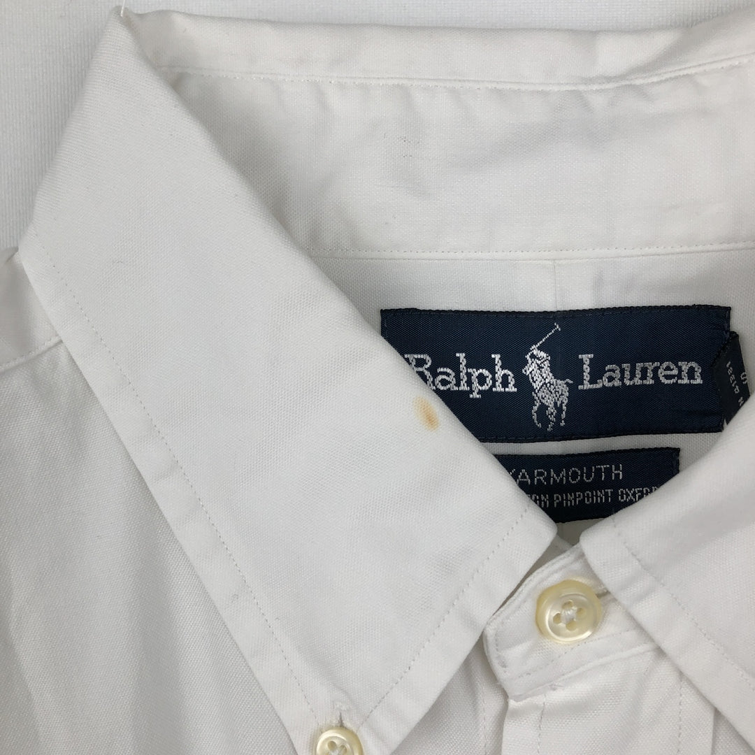 Ralph Lauren YARMOUTH long sleeve button down shirt, men's size L cotton white type Vintage Second Hand