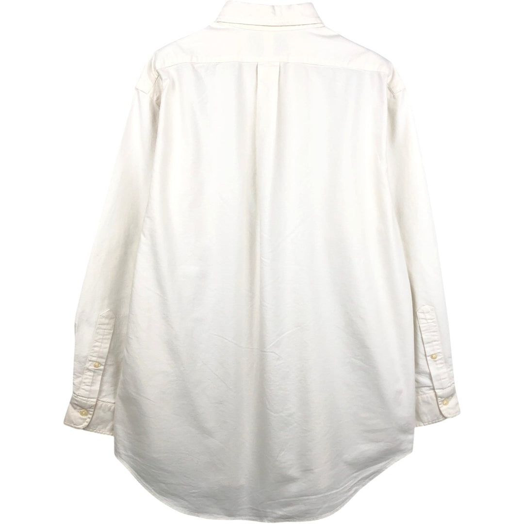 Ralph Lauren YARMOUTH long sleeve button down shirt, men's size L cotton pale white type Vintage Second Hand
