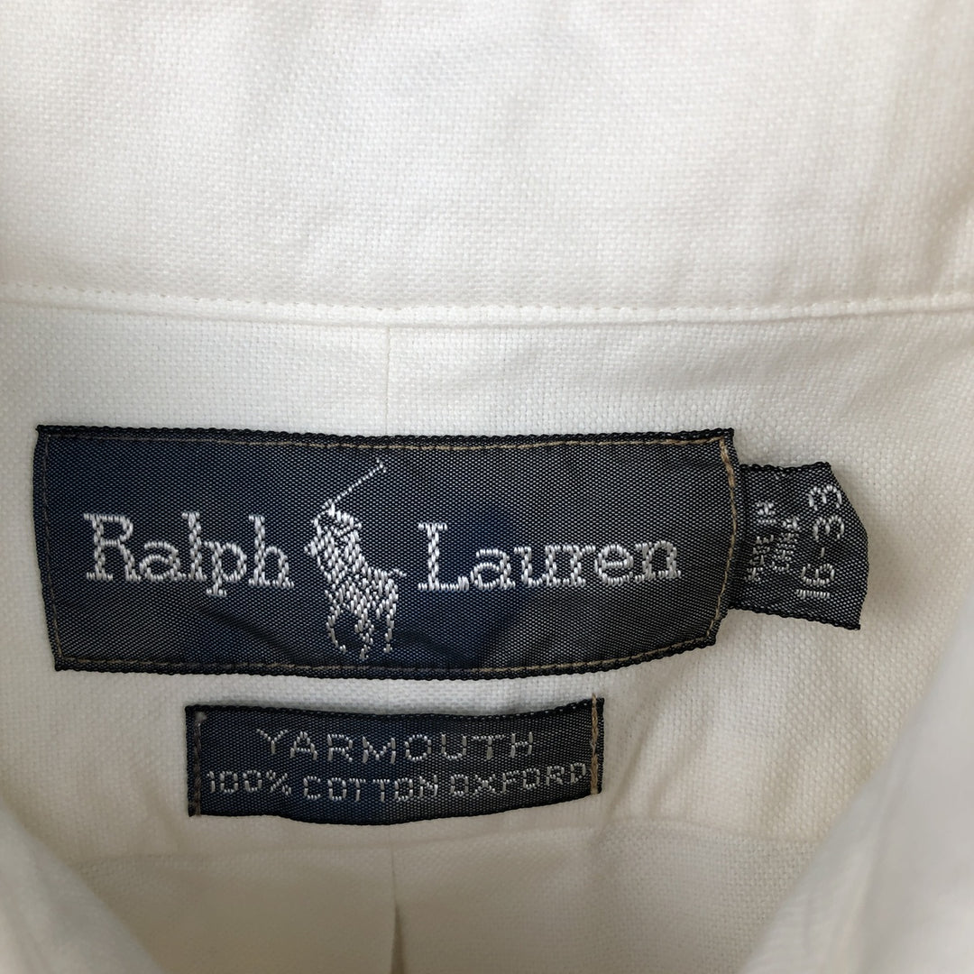 Ralph Lauren YARMOUTH long sleeve button down shirt, men's size L cotton pale white type Vintage Second Hand