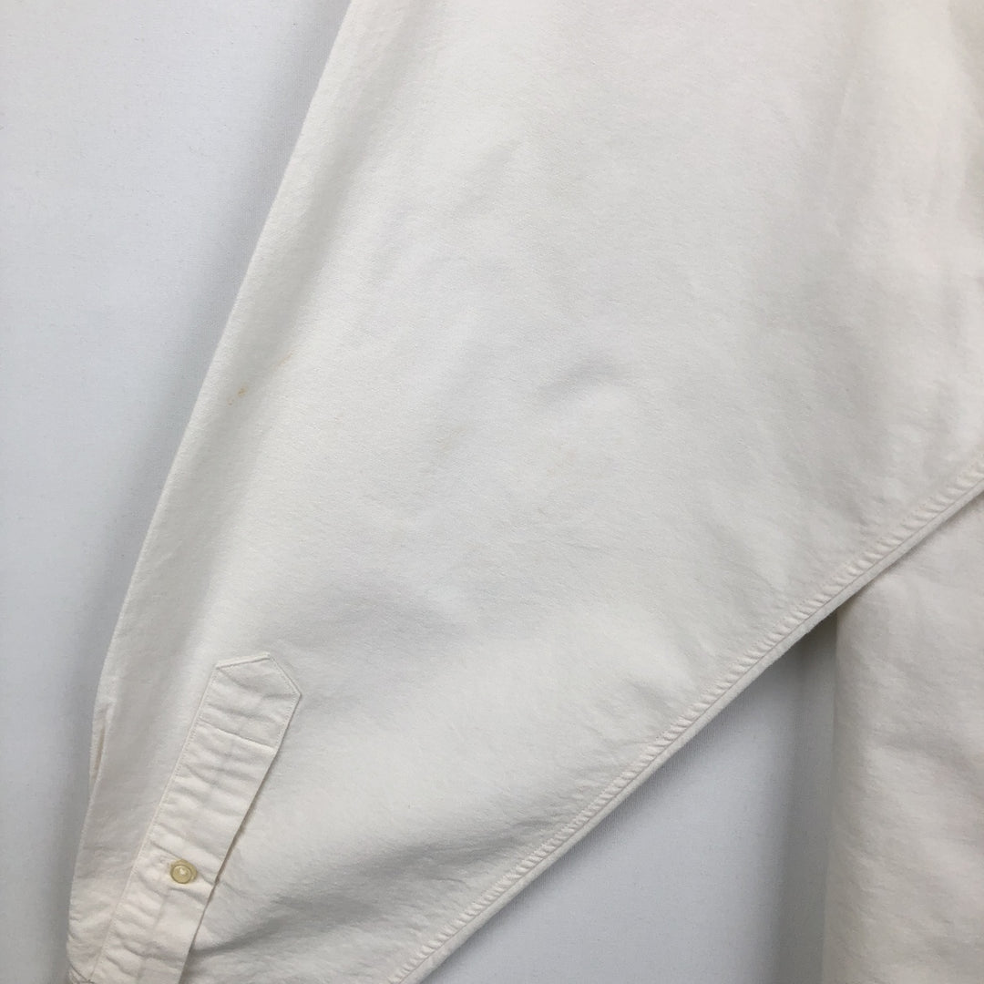 Ralph Lauren YARMOUTH long sleeve button down shirt, men's size L cotton pale white type Vintage Second Hand