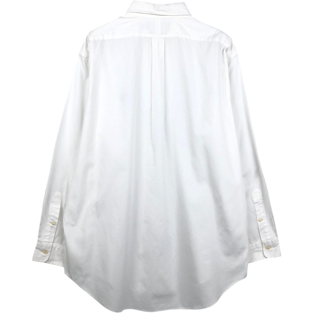 Ralph Lauren YARMOUTH long sleeve button down shirt, men's size L cotton white type Vintage Second Hand