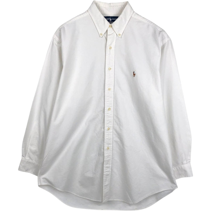 Ralph Lauren YARMOUTH long sleeve button down shirt, men's XL size cotton white type Vintage Second Hand