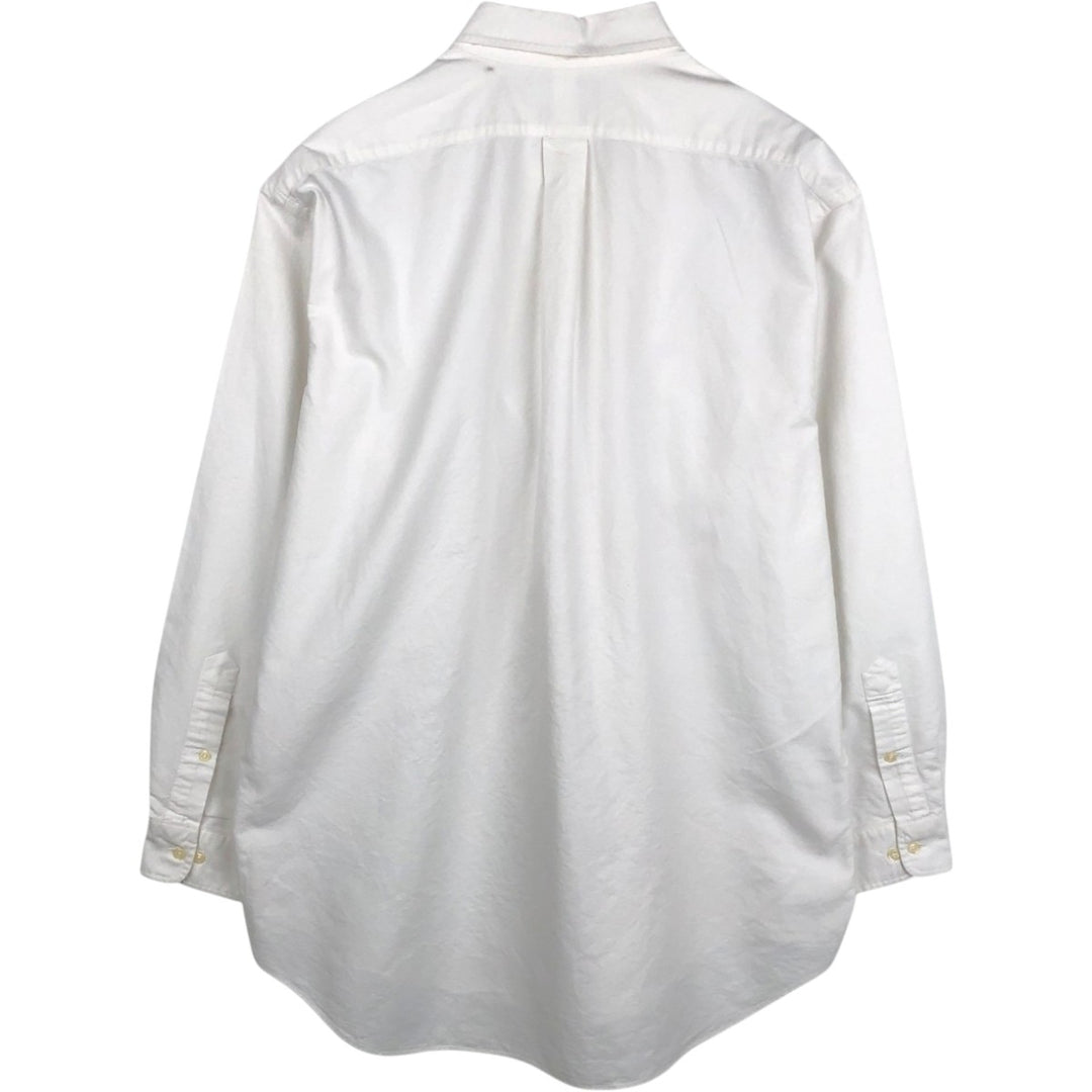 Ralph Lauren YARMOUTH long sleeve button down shirt, men's XL size cotton white type Vintage Second Hand
