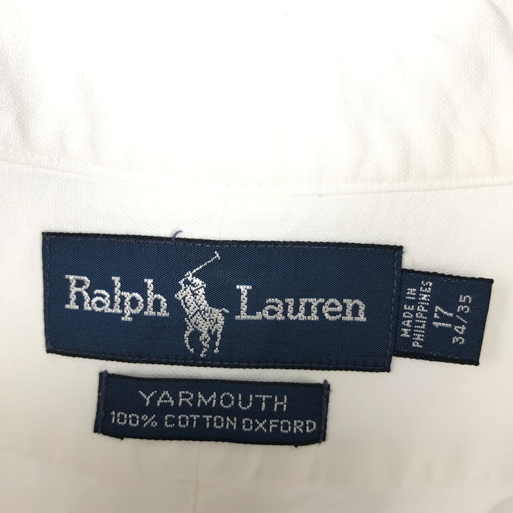 Ralph Lauren YARMOUTH long sleeve button down shirt, men's XL size cotton white type Vintage Second Hand
