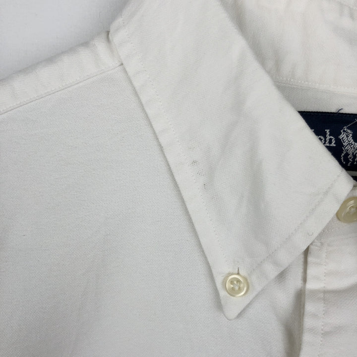 Ralph Lauren YARMOUTH long sleeve button down shirt, men's XL size cotton white type Vintage Second Hand