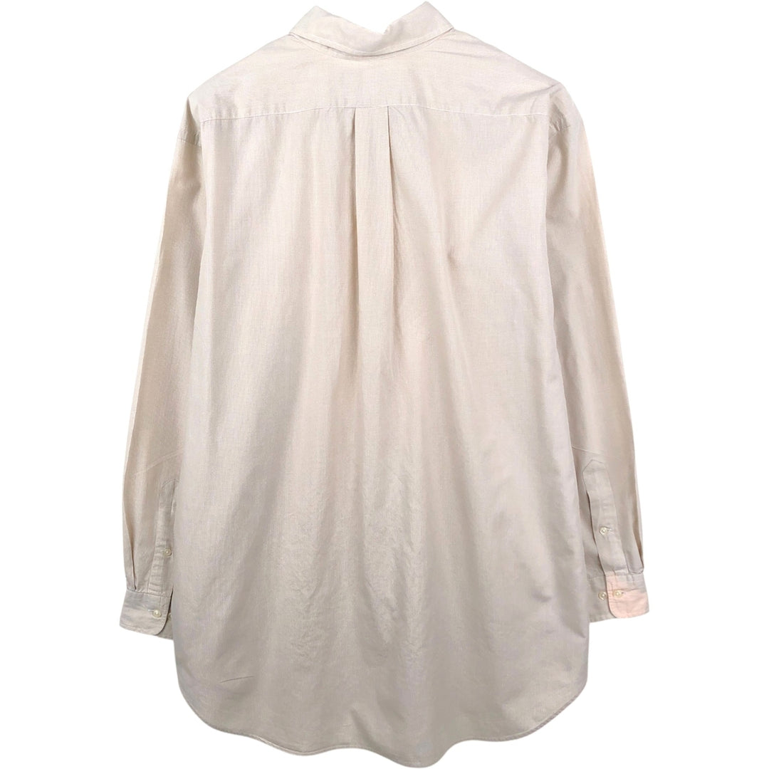 Ralph Lauren long sleeve button down check shirt, men's XL size cotton Khaki type beige Vintage Second Hand