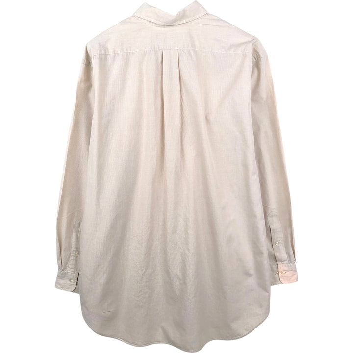Ralph Lauren long sleeve button down check shirt, men's XL size cotton Khaki type beige Vintage Second Hand