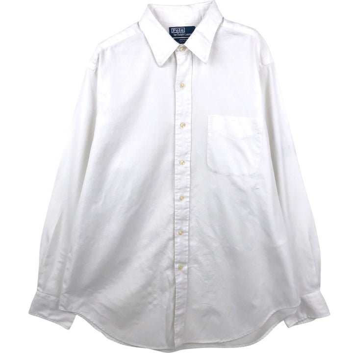 Ralph Lauren POLO by Ralph Lauren ANDREW long sleeve cotton shirt, men's size L cotton white type Vintage Second Hand