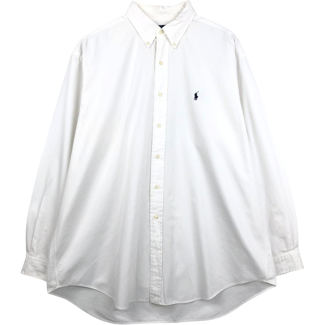 Ralph Lauren BLAKE long sleeve button down shirt, men's XL size cotton white type Vintage Second Hand