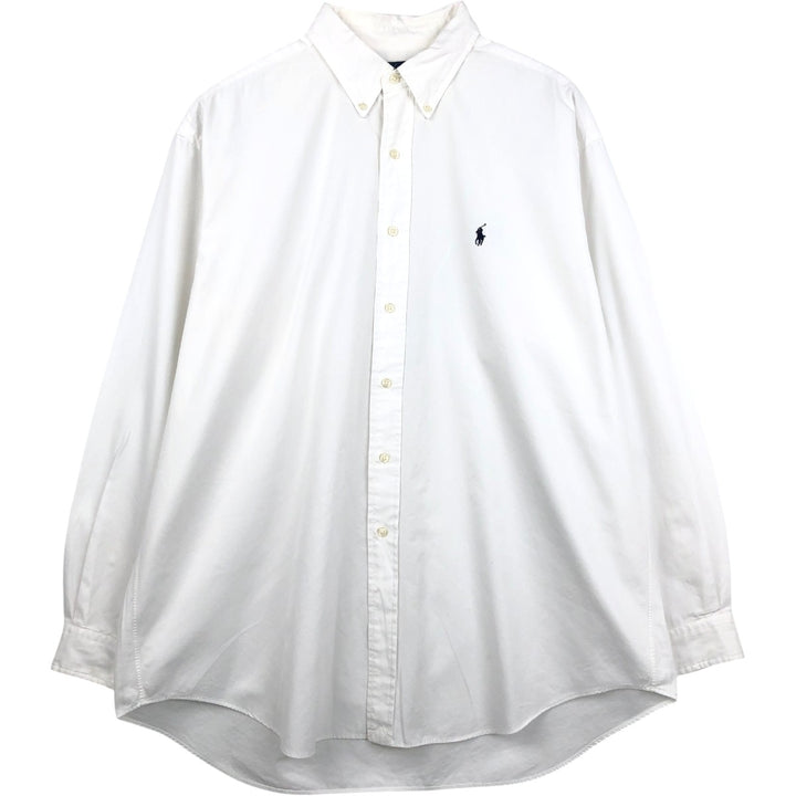 Ralph Lauren BLAKE long sleeve button down shirt, men's XL size cotton white type Vintage Second Hand