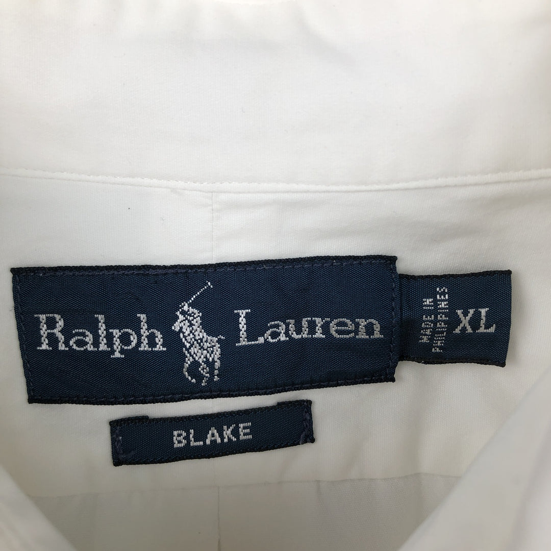 Ralph Lauren BLAKE long sleeve button down shirt, men's XL size cotton white type Vintage Second Hand