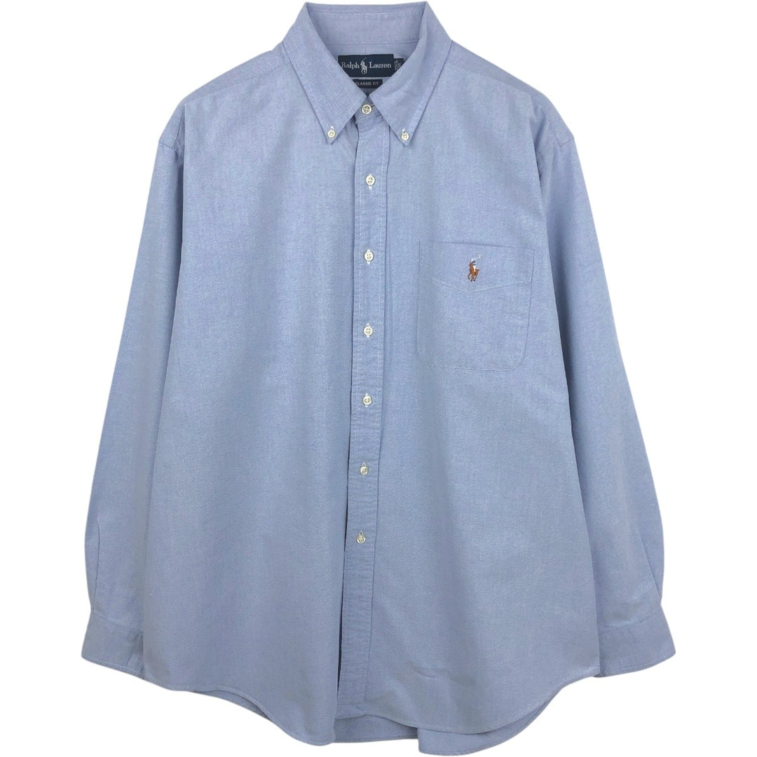 Ralph Lauren Classic Fit Long Sleeve Button Down Shirt Men's XL cotton blue type Vintage Second Hand