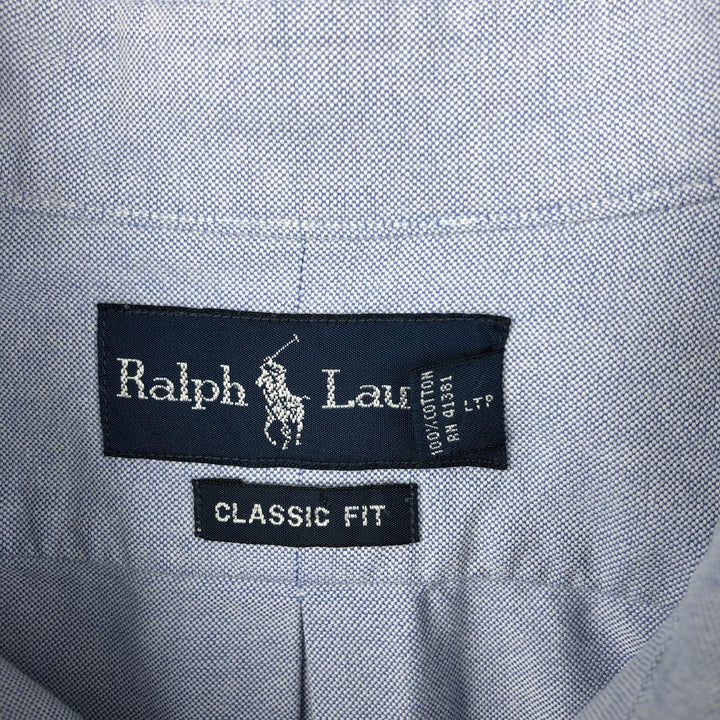 Ralph Lauren Classic Fit Long Sleeve Button Down Shirt Men's XL cotton blue type Vintage Second Hand