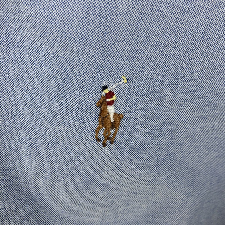 Ralph Lauren CUSTOM FIT long sleeve button down shirt, men's XL size cotton blue type Vintage Second Hand