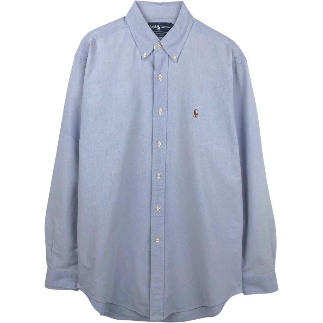 Ralph Lauren YARMOUTH long sleeve button down shirt, men's size M cotton blue type Vintage Second Hand