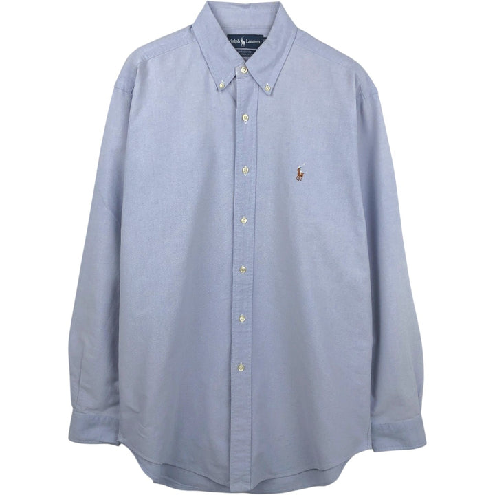 Ralph Lauren YARMOUTH long sleeve button down shirt, men's size M cotton blue type Vintage Second Hand