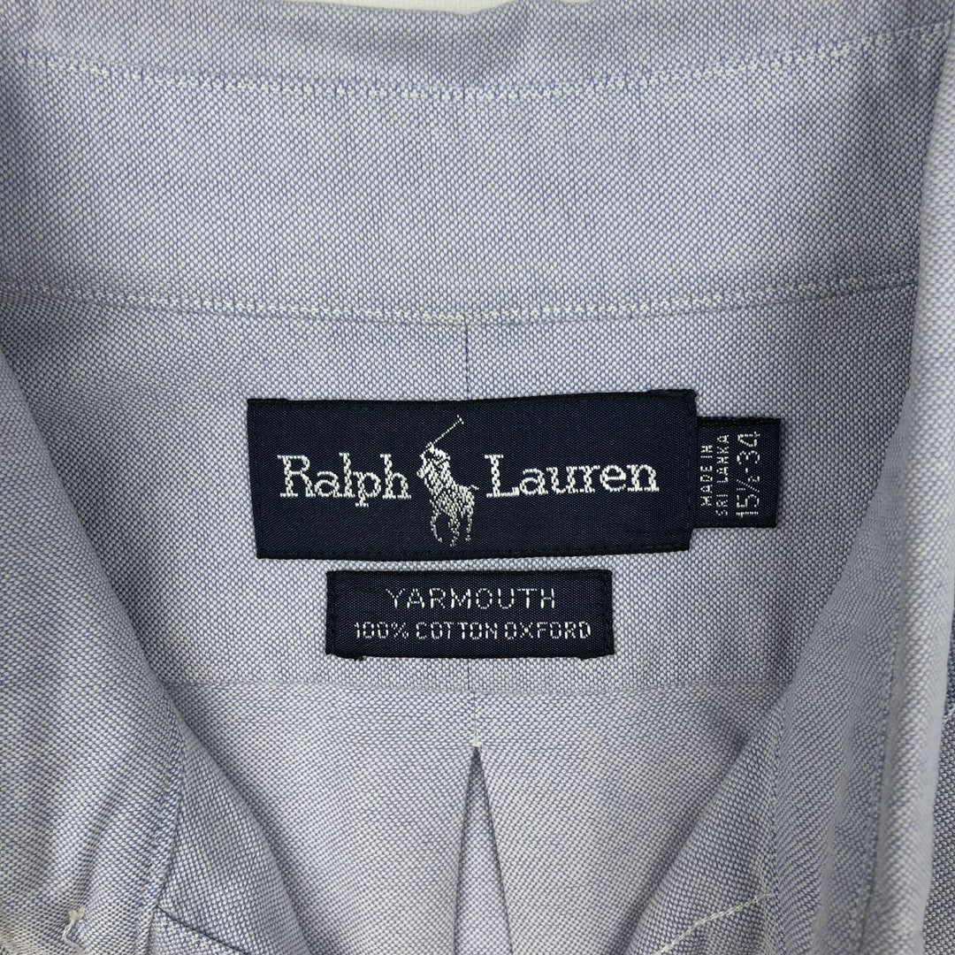 Ralph Lauren YARMOUTH long sleeve button down shirt, men's size M cotton blue type Vintage Second Hand
