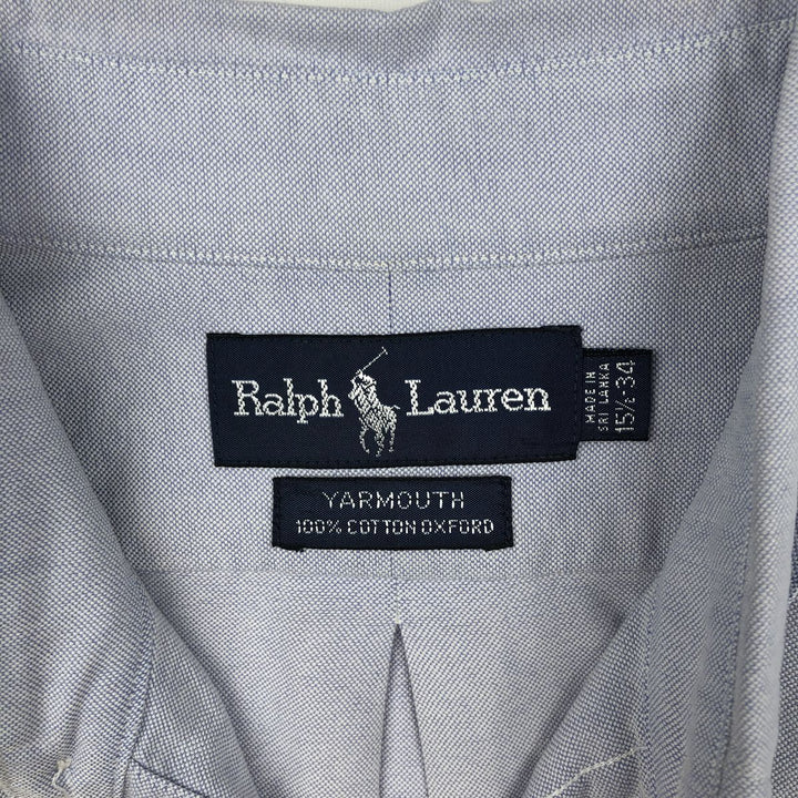 Ralph Lauren YARMOUTH long sleeve button down shirt, men's size M cotton blue type Vintage Second Hand