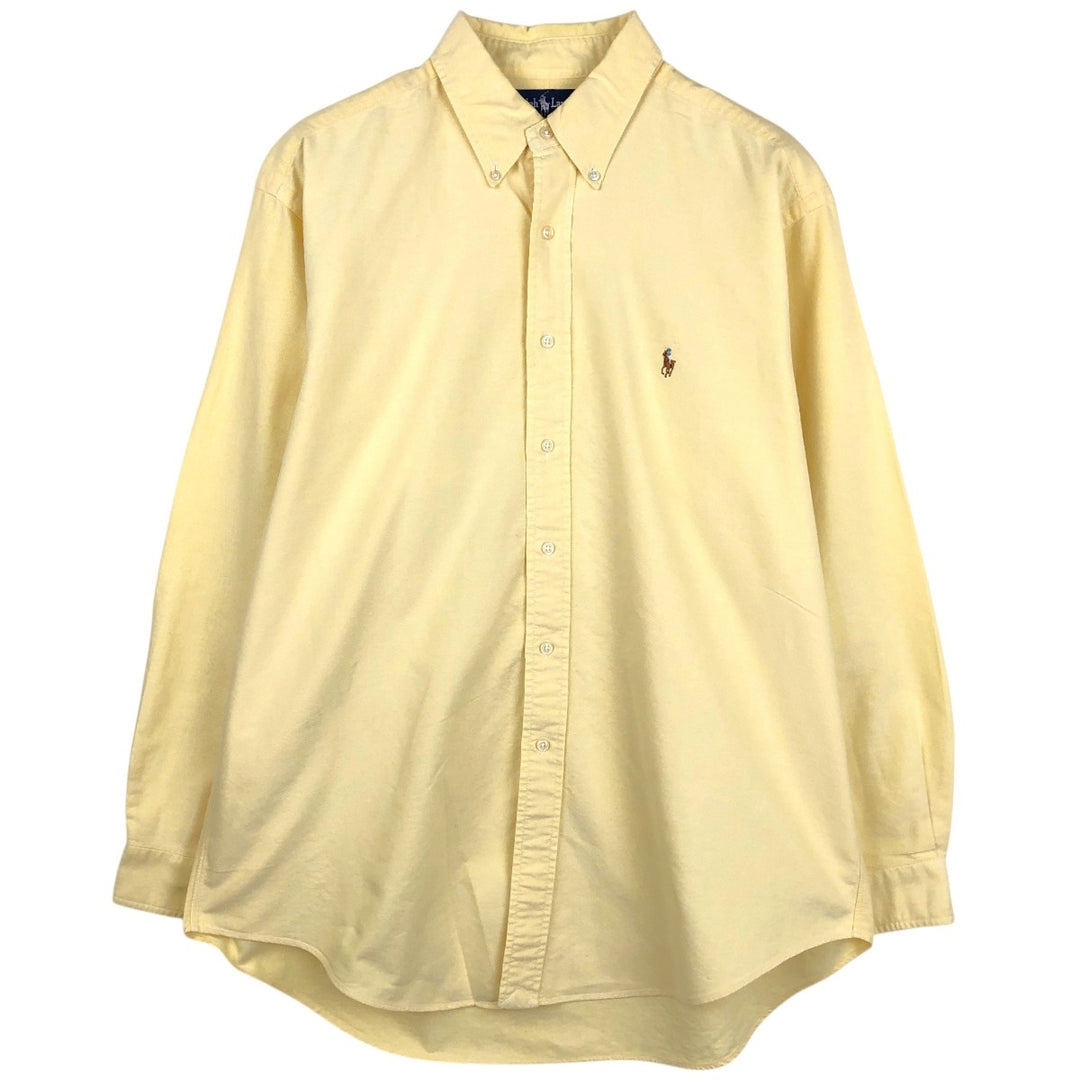 Ralph Lauren YARMOUTH long sleeve button down shirt, men's XL size cotton yellow type Vintage Second Hand