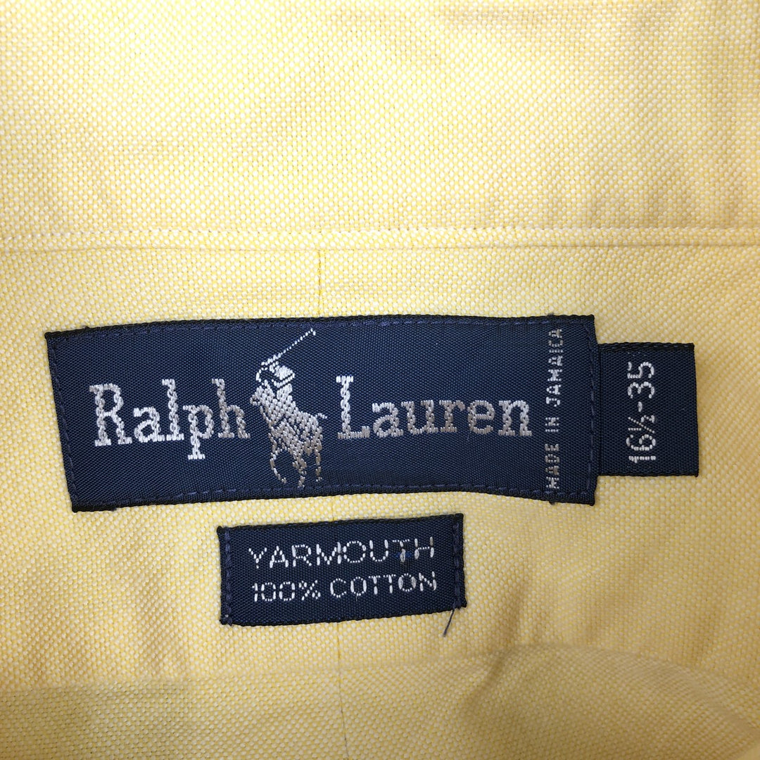Ralph Lauren YARMOUTH long sleeve button down shirt, men's XL size cotton yellow type Vintage Second Hand