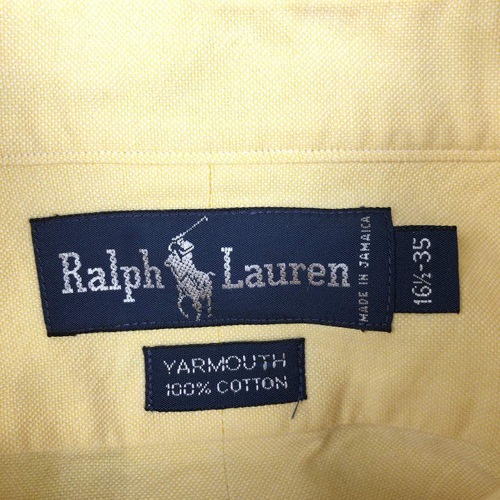 Ralph Lauren YARMOUTH long sleeve button down shirt, men's XL size cotton yellow type Vintage Second Hand
