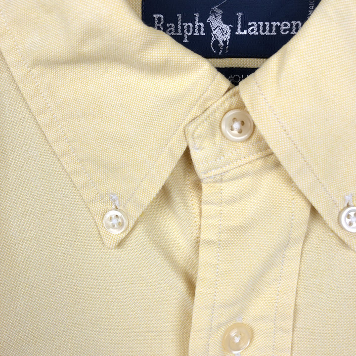 Ralph Lauren YARMOUTH long sleeve button down shirt, men's XL size cotton yellow type Vintage Second Hand