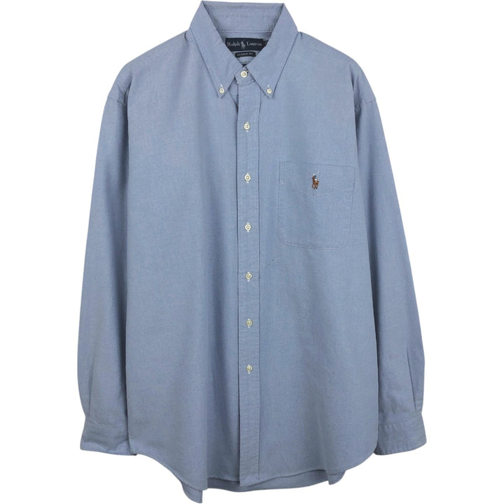 Ralph Lauren Classic Fit Long Sleeve Button Down Shirt, Men's Size L cotton blue type Vintage Second Hand