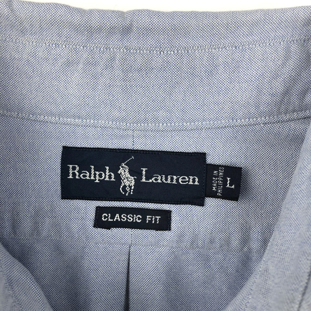 Ralph Lauren Classic Fit Long Sleeve Button Down Shirt, Men's Size L cotton blue type Vintage Second Hand
