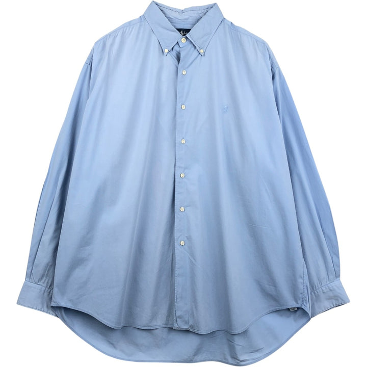 Ralph Lauren MARLOWE long-sleeved button-down shirt, men's size XL cotton Blue type light blue Vintage Second Hand