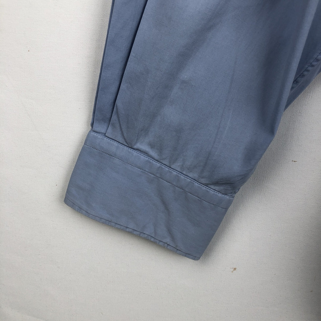Ralph Lauren MARLOWE long-sleeved button-down shirt, men's size XL cotton Blue type light blue Vintage Second Hand