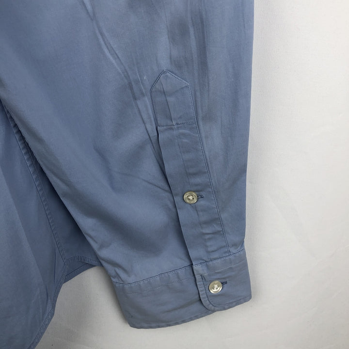 Ralph Lauren MARLOWE long-sleeved button-down shirt, men's size XL cotton Blue type light blue Vintage Second Hand