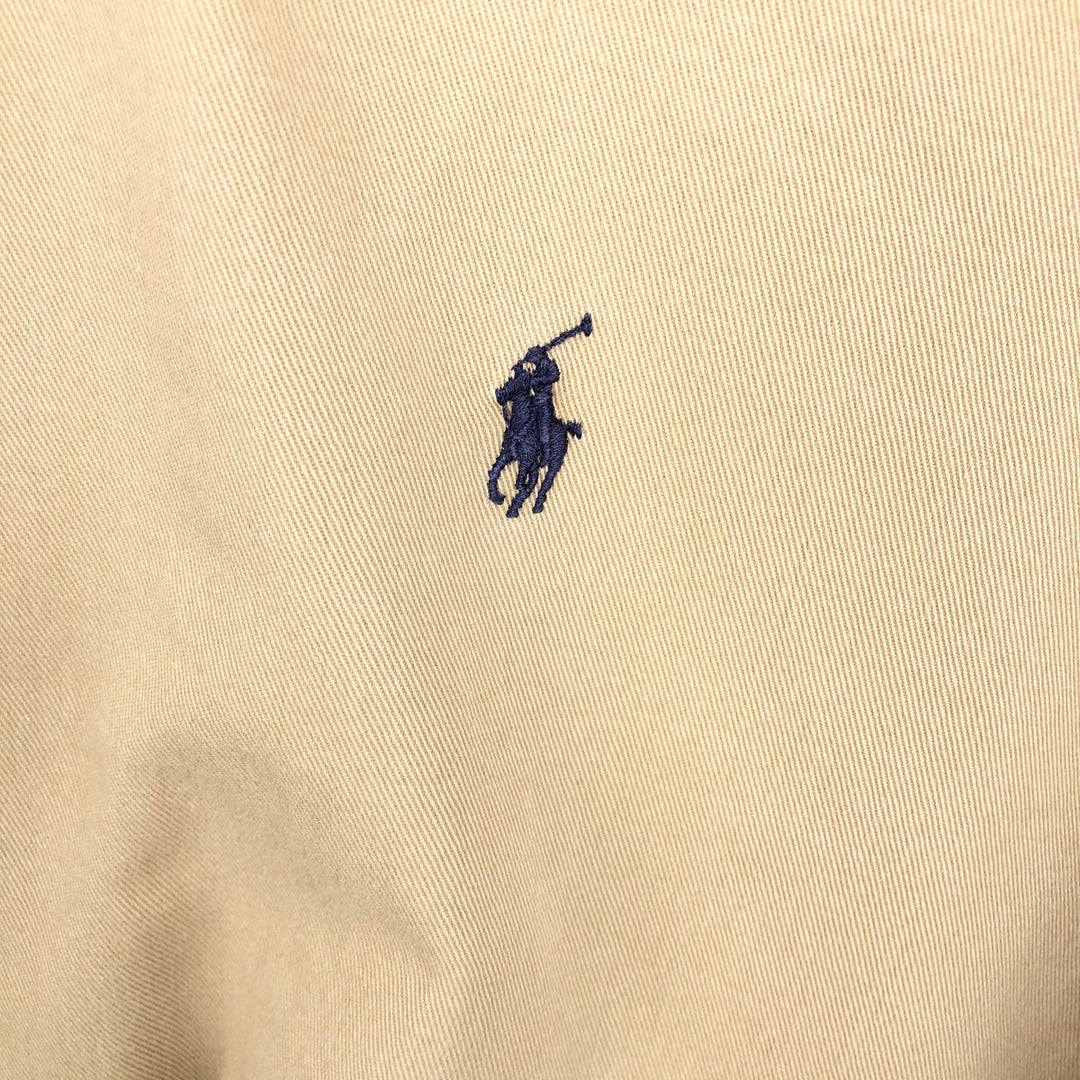 Ralph Lauren BLAIRE long sleeve button down shirt, men's size L cotton beige type brown Vintage Second Hand