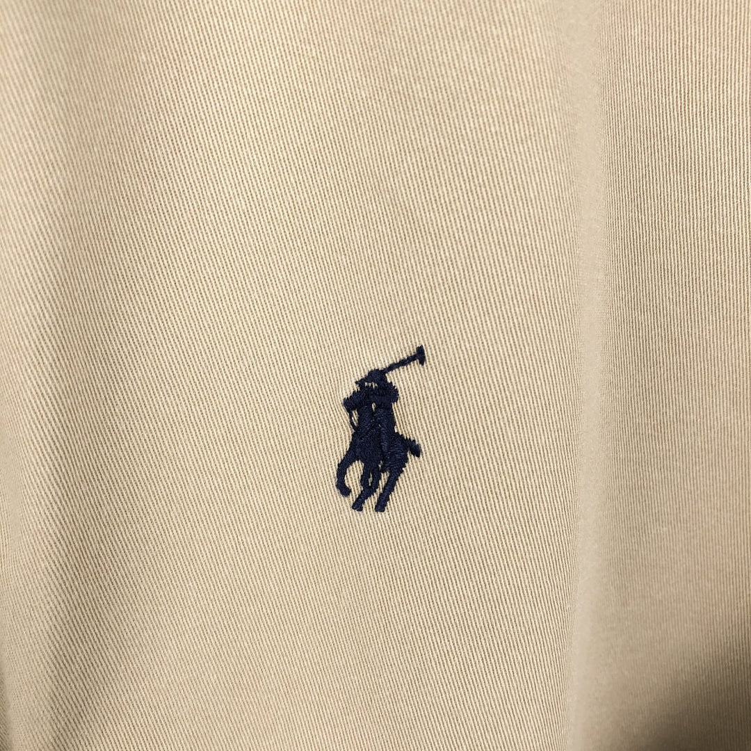 Ralph Lauren BLAKE long sleeve button down shirt, men's XL size cotton beige type brown Vintage Second Hand