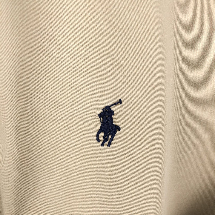 Ralph Lauren BLAKE long sleeve button down shirt, men's XL size cotton beige type brown Vintage Second Hand