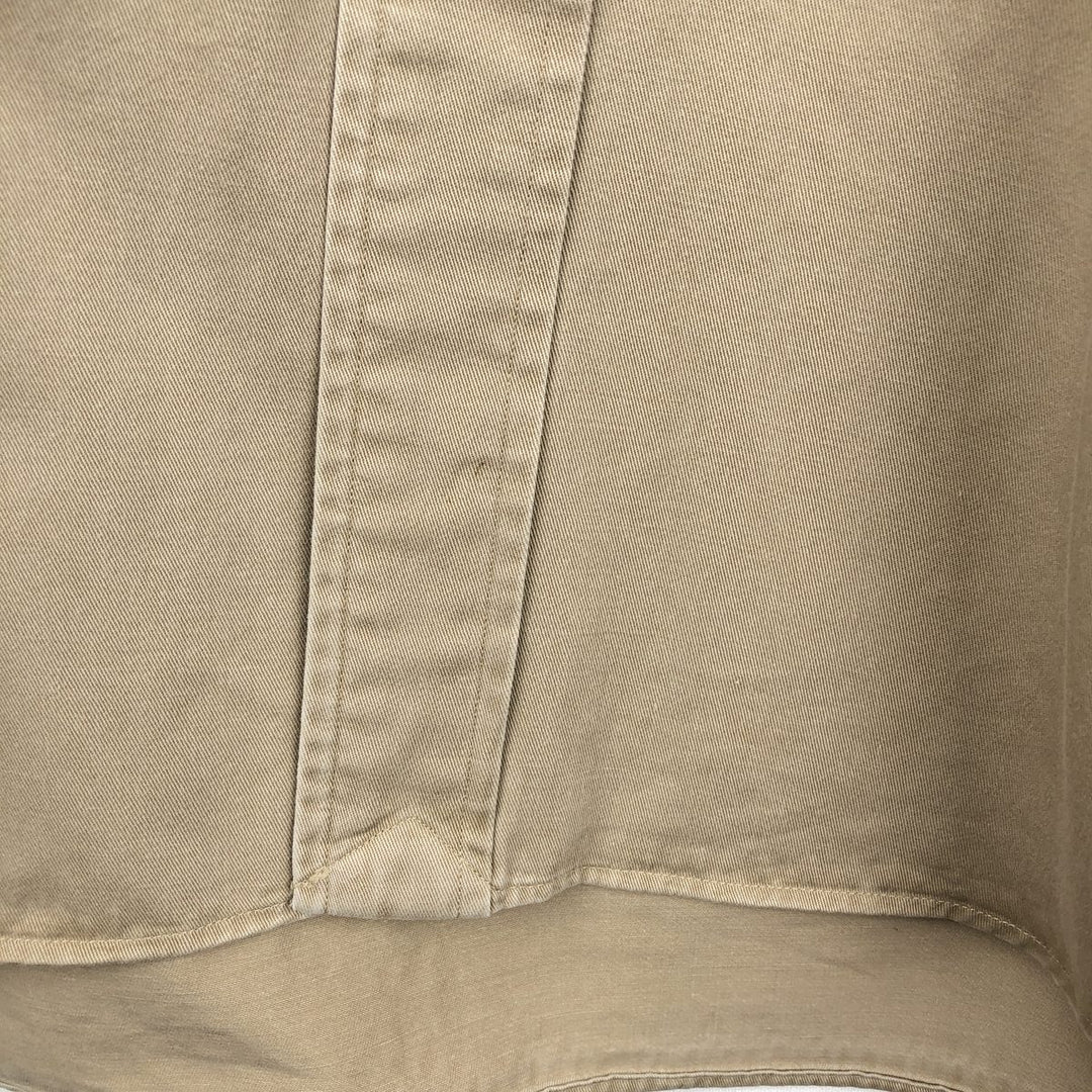 Ralph Lauren BLAKE long sleeve button down shirt, men's XL size cotton beige type brown Vintage Second Hand
