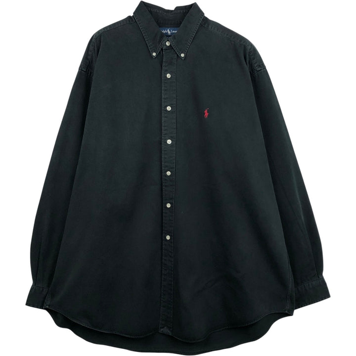 Ralph Lauren BLAKE long sleeve button down shirt, men's size XXL cotton black type Vintage Second Hand